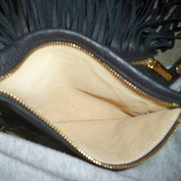 Hammitt Roxbury Fringe Black Handbag with Gold Hardware, VGUC $585!! - Picture 4 of 5